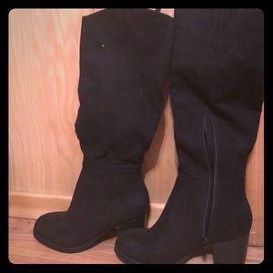 Black knee high boots